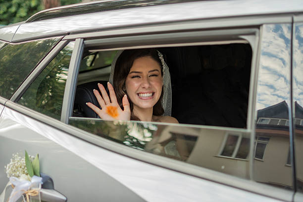 Classic vintage car rental for wedding in Westlake Ohio as getaway car